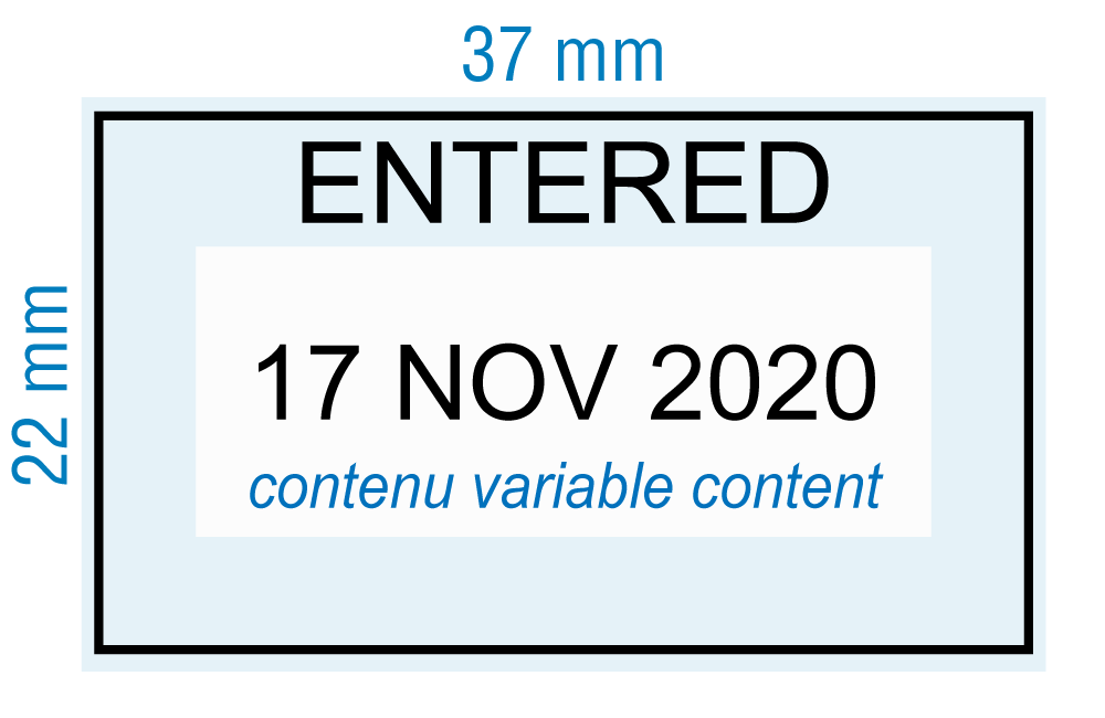 customized stamp Dater - ENTERED - inspiration 2099 (RS-PSC-2099-3)