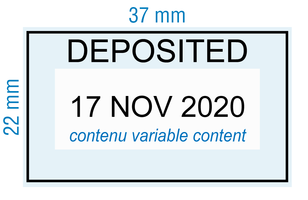 customized stamp Dater - DEPOSITED - inspiration 2102 (RS-PSC-2102-3)