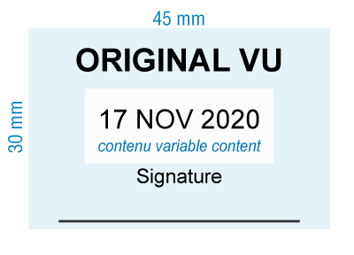 étampe personnalisée dateur - Original vu et signature - inspiration 2007 (RS-PSC-2007-3)