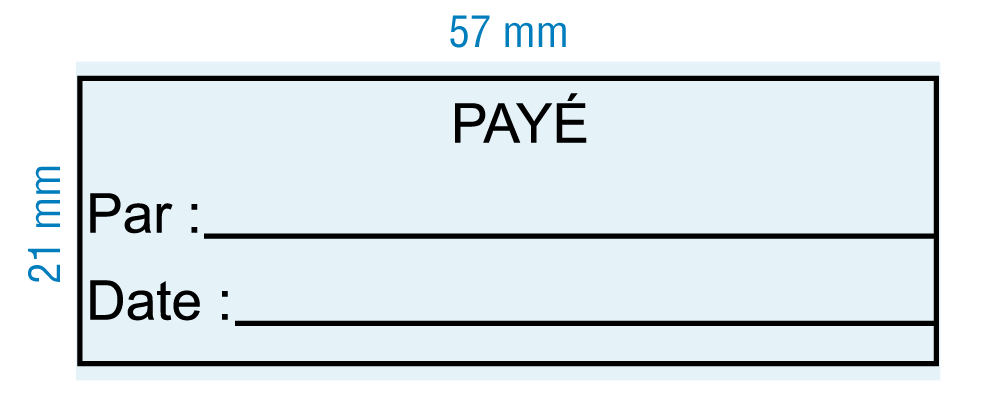 Etampe personnalisée - Payé Par/Date - inspiration 2073 (RS-PSC-2073-3)