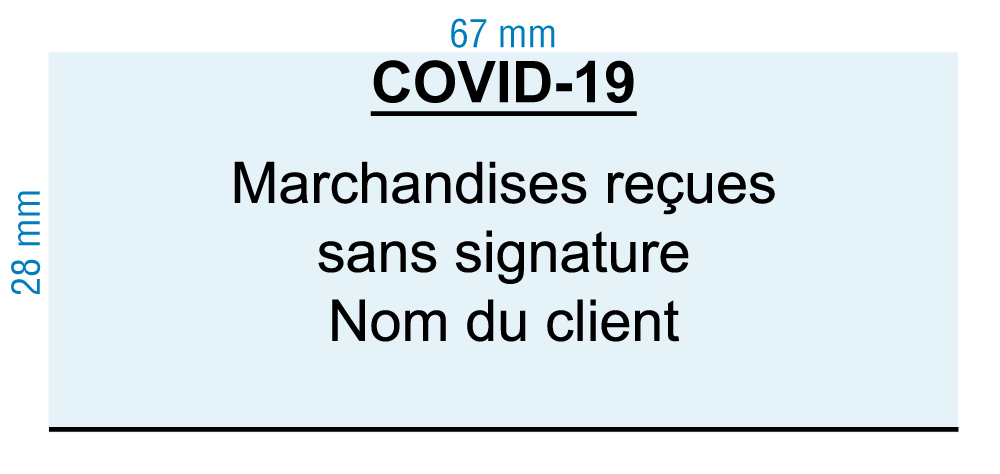 Etampe personnalisée - COVID-19 Marchandises reçues - inspiration 2079 (RS-PSC-2079-3)