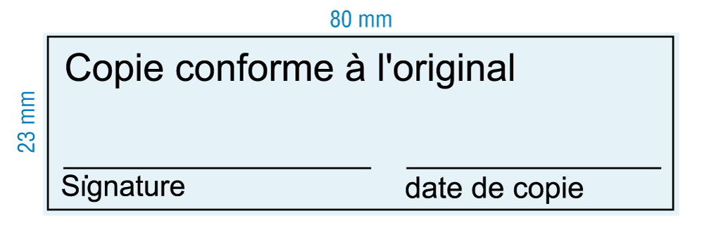Etampe personnalisée - copie conforme date/signature - inspiration 2085 (RS-PSC-2085-3)
